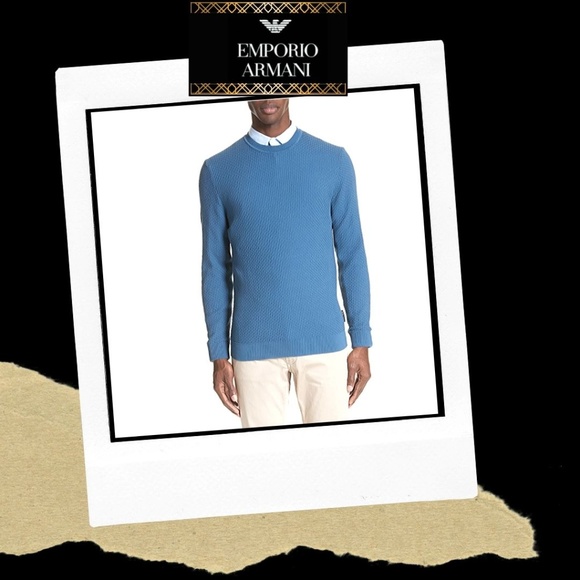 EMPORIO ARMANI Slim Fit Textured Crew Sweater XL 09/24 - Picture 4 of 10